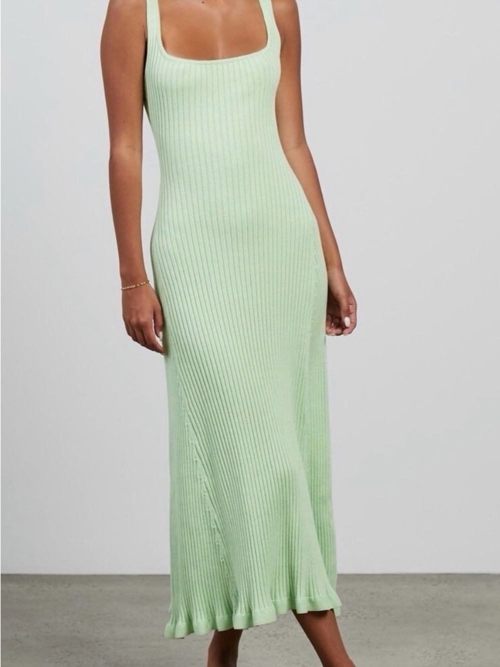 Anna Quan Dido ribbed knit sleeveless midi dress in wasabi size AU 4 size US 0